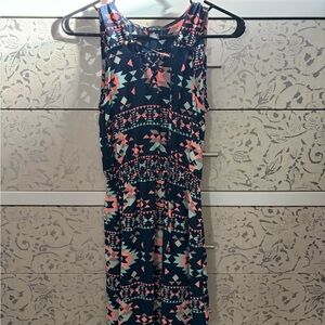 Rue21 Navy and Pink Geometric Midi Dress